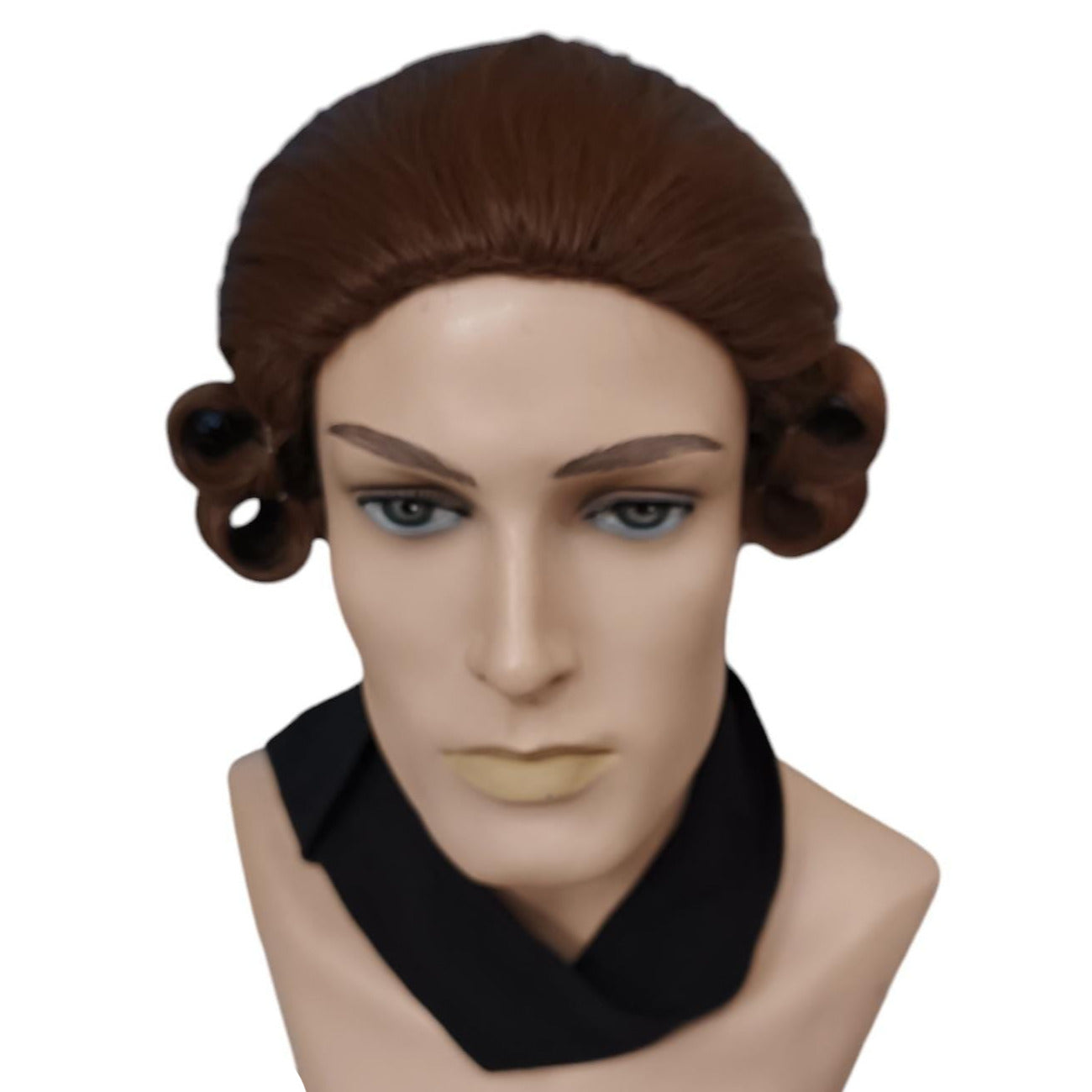 men's period wig brown with side curls