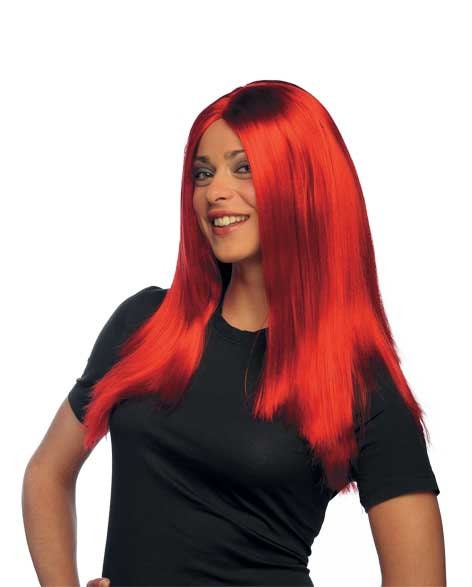 Long 23.6" (60 cm ) Auburn Wig with parting in the middle