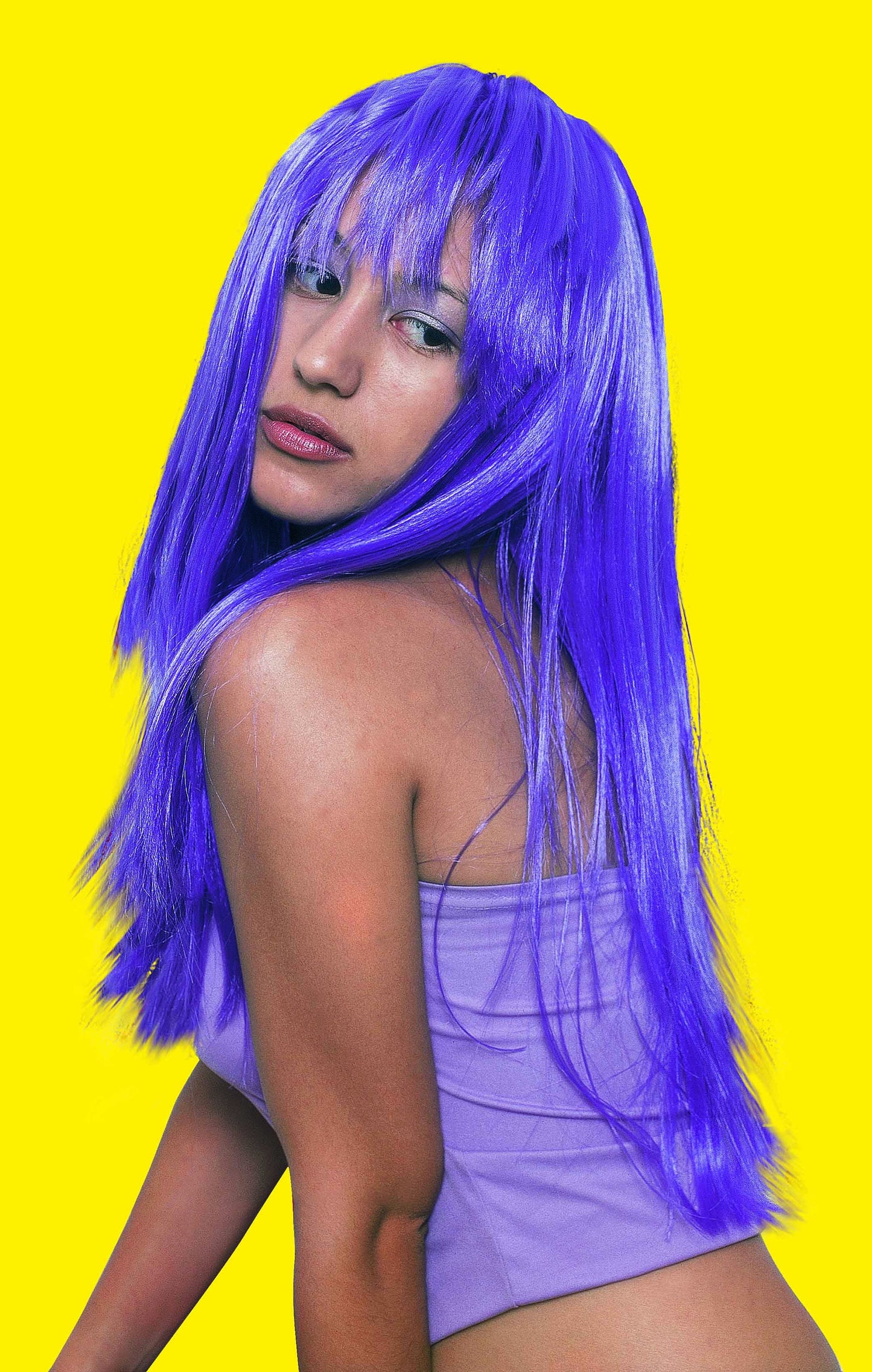 Long hair wig with fringe in various colors