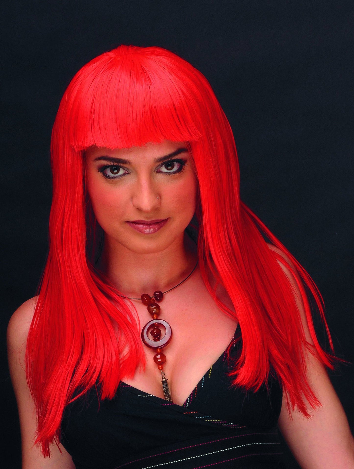 Long hair wig with fringe in various colors