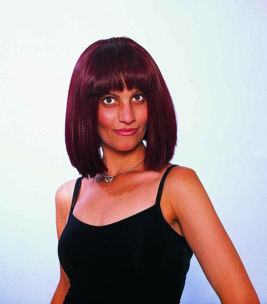 Auburn Short Bob Wig Straight with Bangs