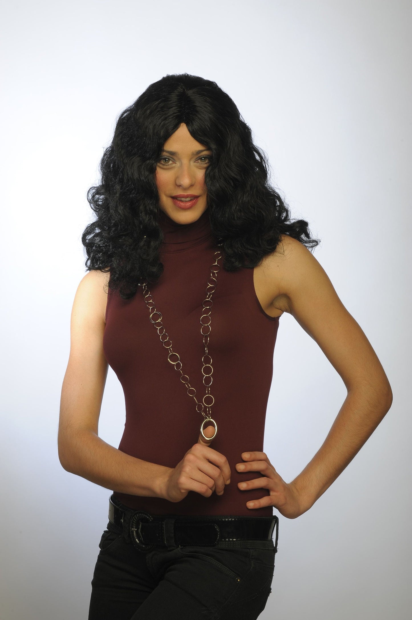 Long Wavy Black or Blonde Wig