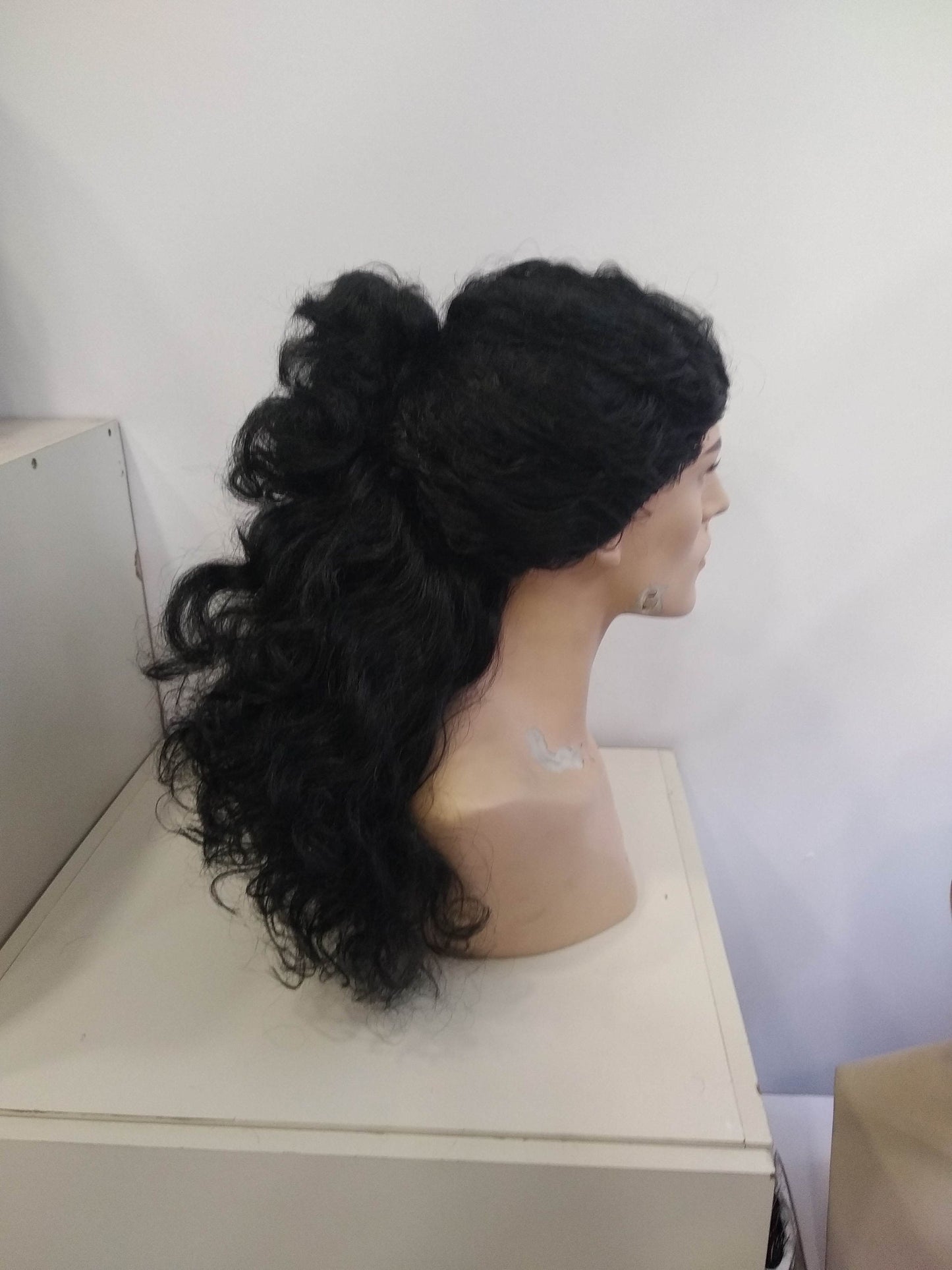 Warrior 's Black Wavy - Curly Long Wig