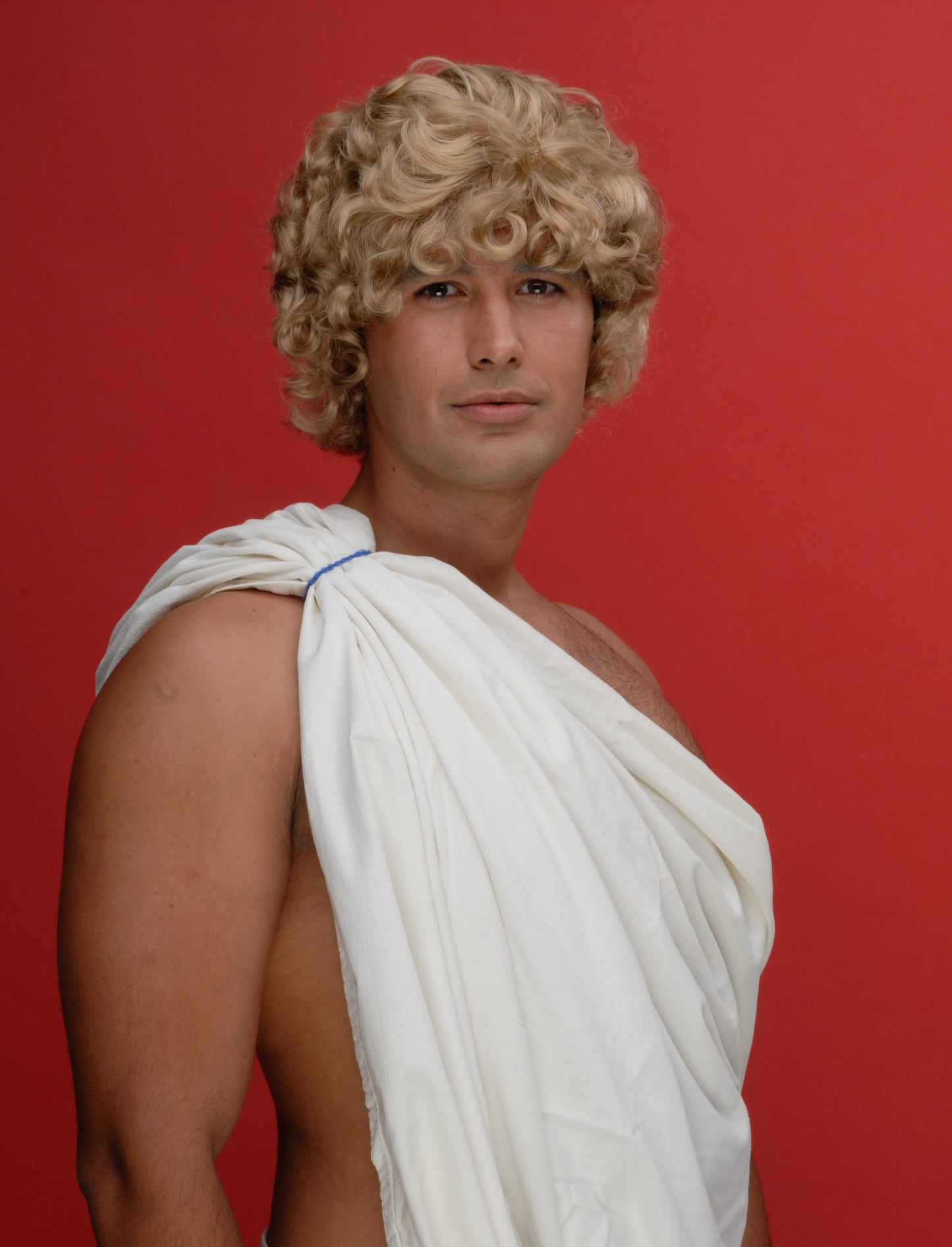 Hermes Paryk Blond Krøllet Paryk til Herrer
