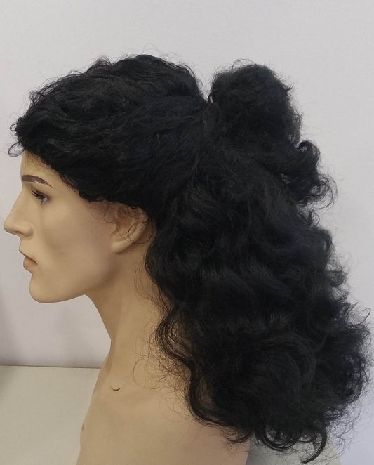 Warrior 's Black Wavy - Curly Long Wig