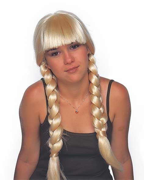 Gauloise Villager Wig with two braids about 20 inches long costume wig