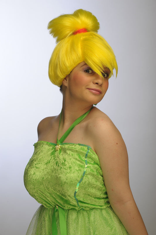 Tinkerbell fairy yellow costume cosplay wig
