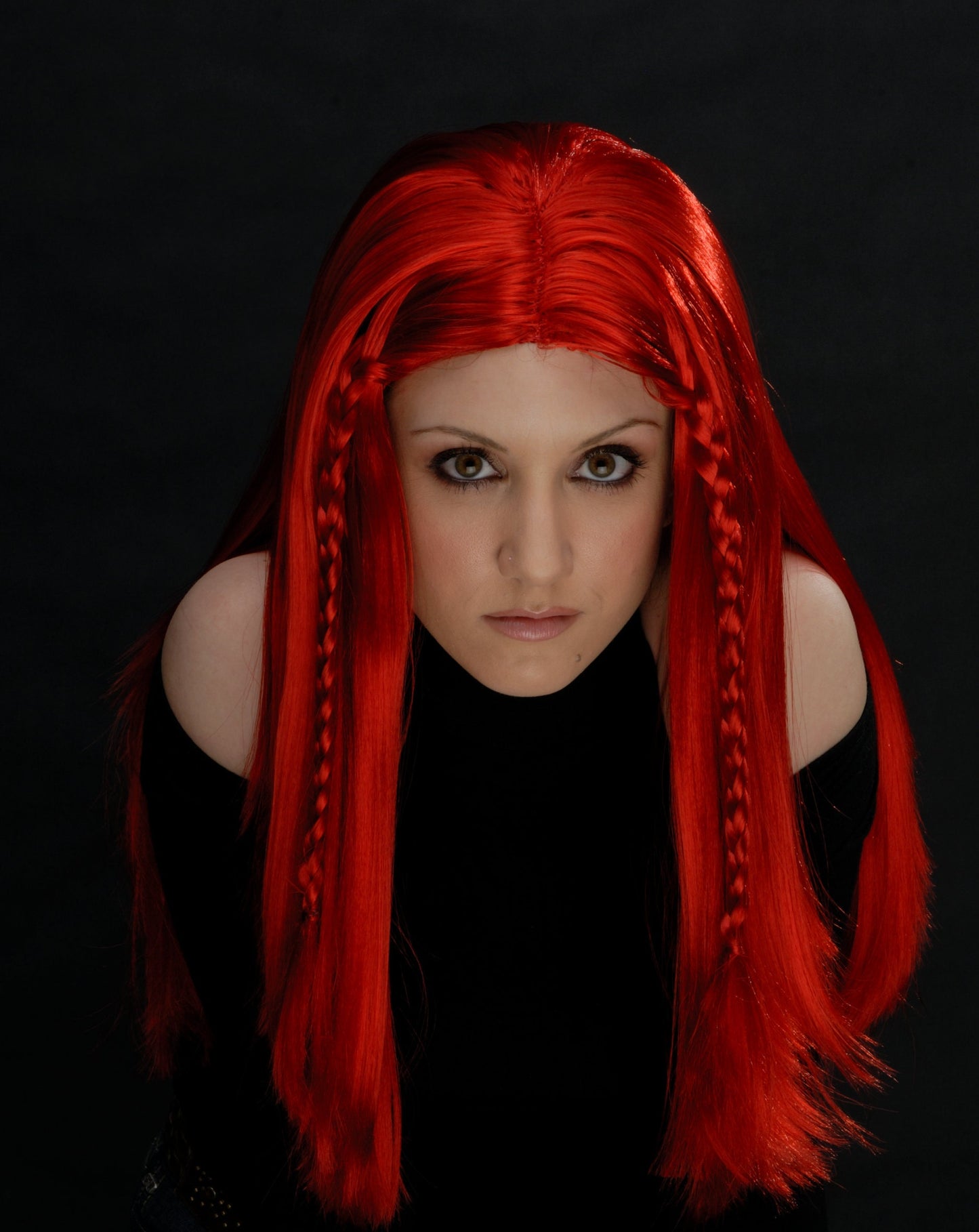Ruby hot rød dæmon cosplay lang paryk