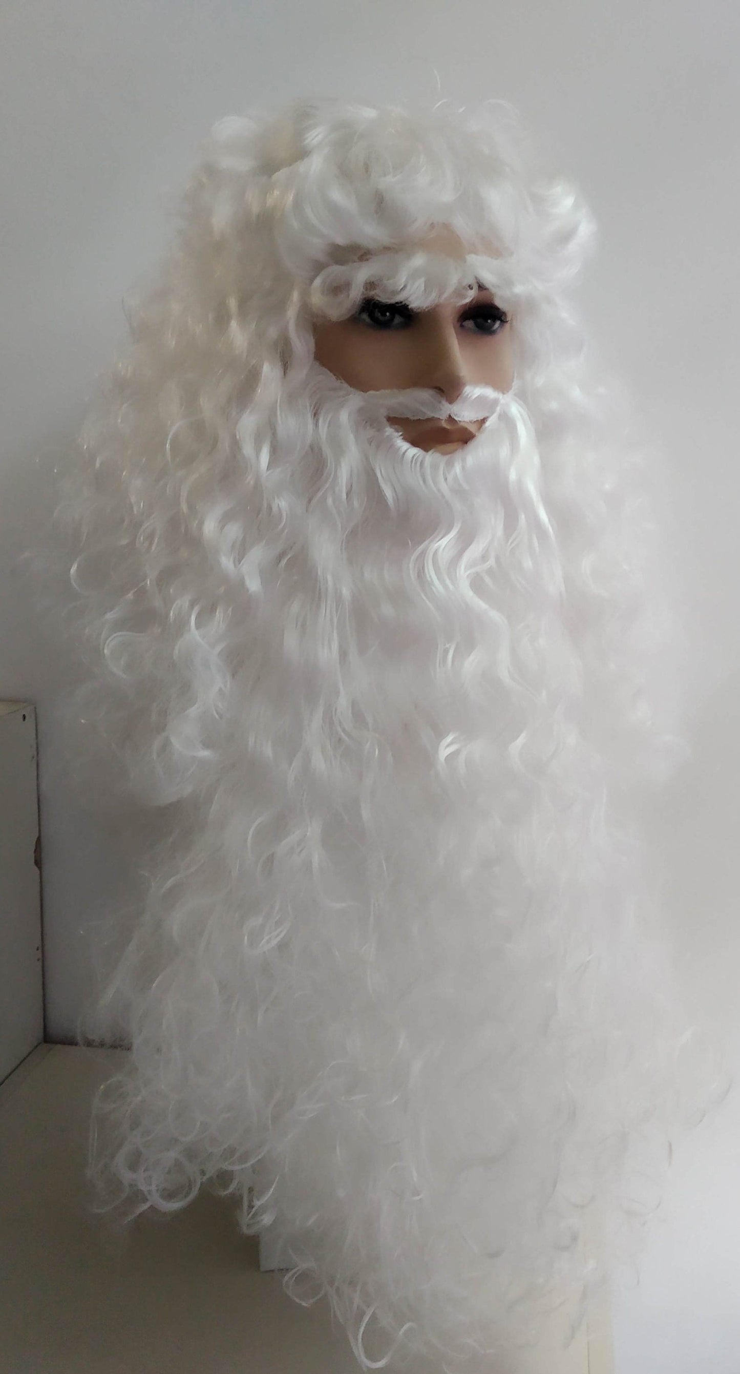 Professional Santa Claus' Set Wig Beard and eyebrows White color