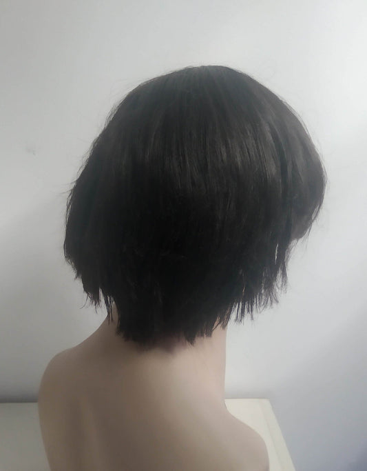 The Poet 1930s Dark Brown short wig with fringe