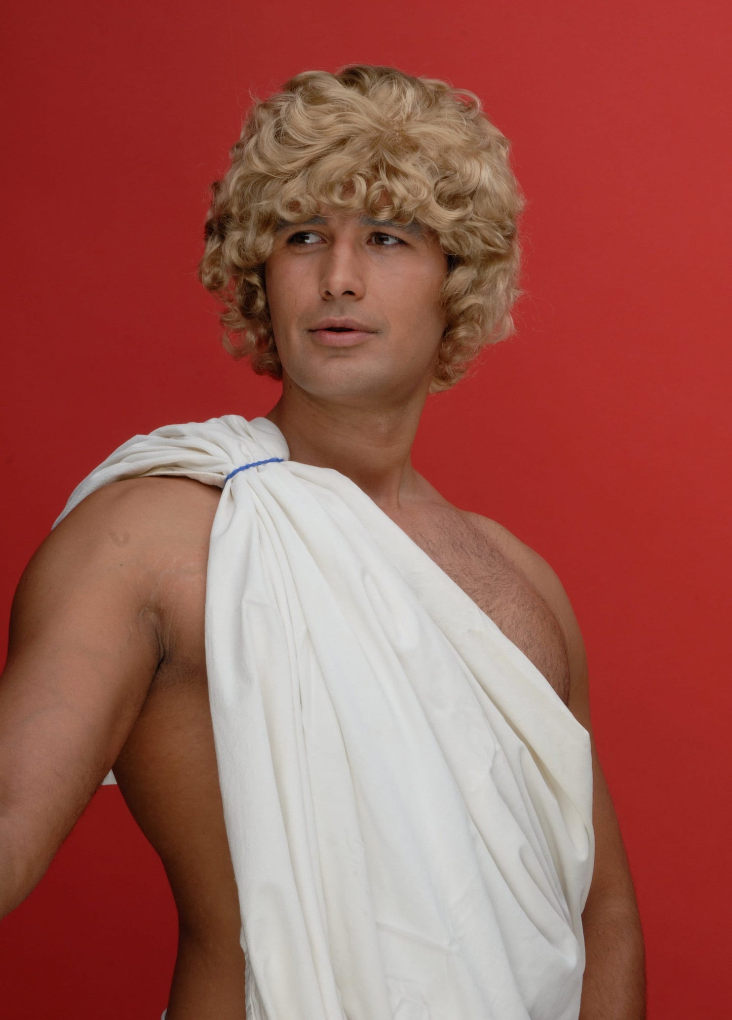 Hermes Paryk Blond Krøllet Paryk til Herrer