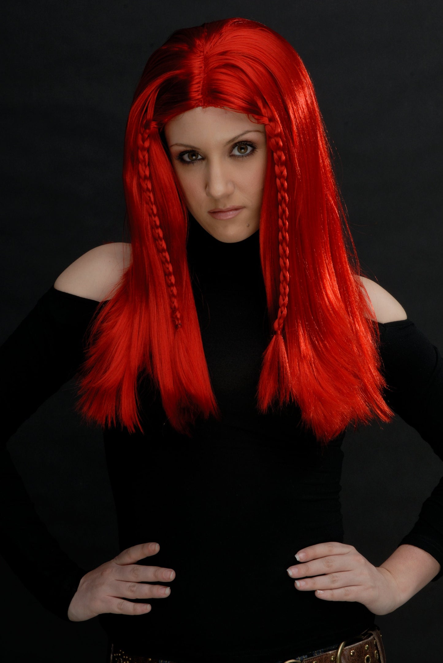 Ruby hot rød dæmon cosplay lang paryk