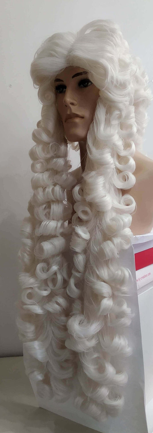 Regency Period White Extra Long Wig