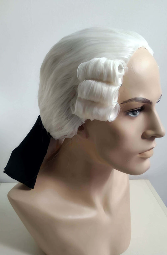 Custom made to order Authentic White Extra Long Period Luis XVI Wig with base diameter 25"