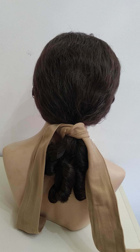 Αυθεντική Καστανή Ανδρική Περούκα Εποχής Αναγέννησης 1800