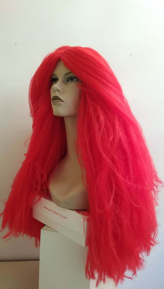 Titania Red Lady Extra Long Texturised Costume Party Wig