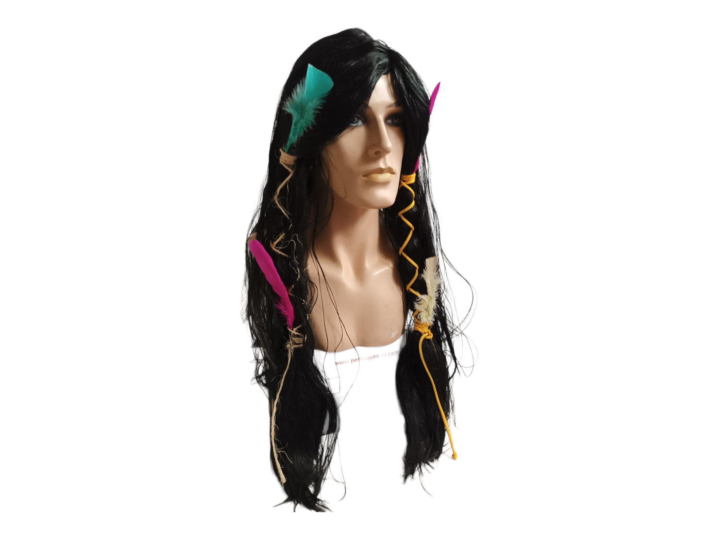 Native American Indian Female and Male costume extra long 65 cm or 26" wig