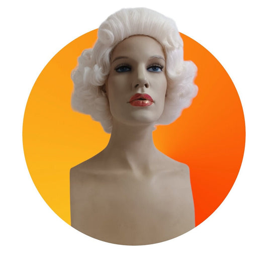 Queen Elisabeth II White stage wig