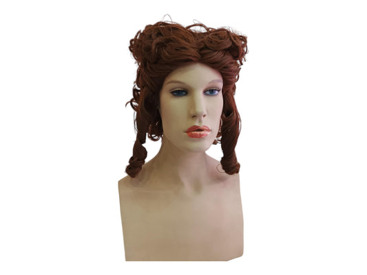 Lady Isabella Elisabethan Style Re-enactment reddish brown wig