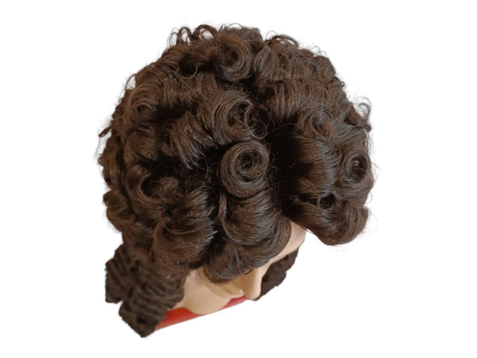 Regency period Male Brown Curly Wig