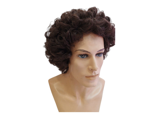 Roman Male Dark Brown Curly Wig