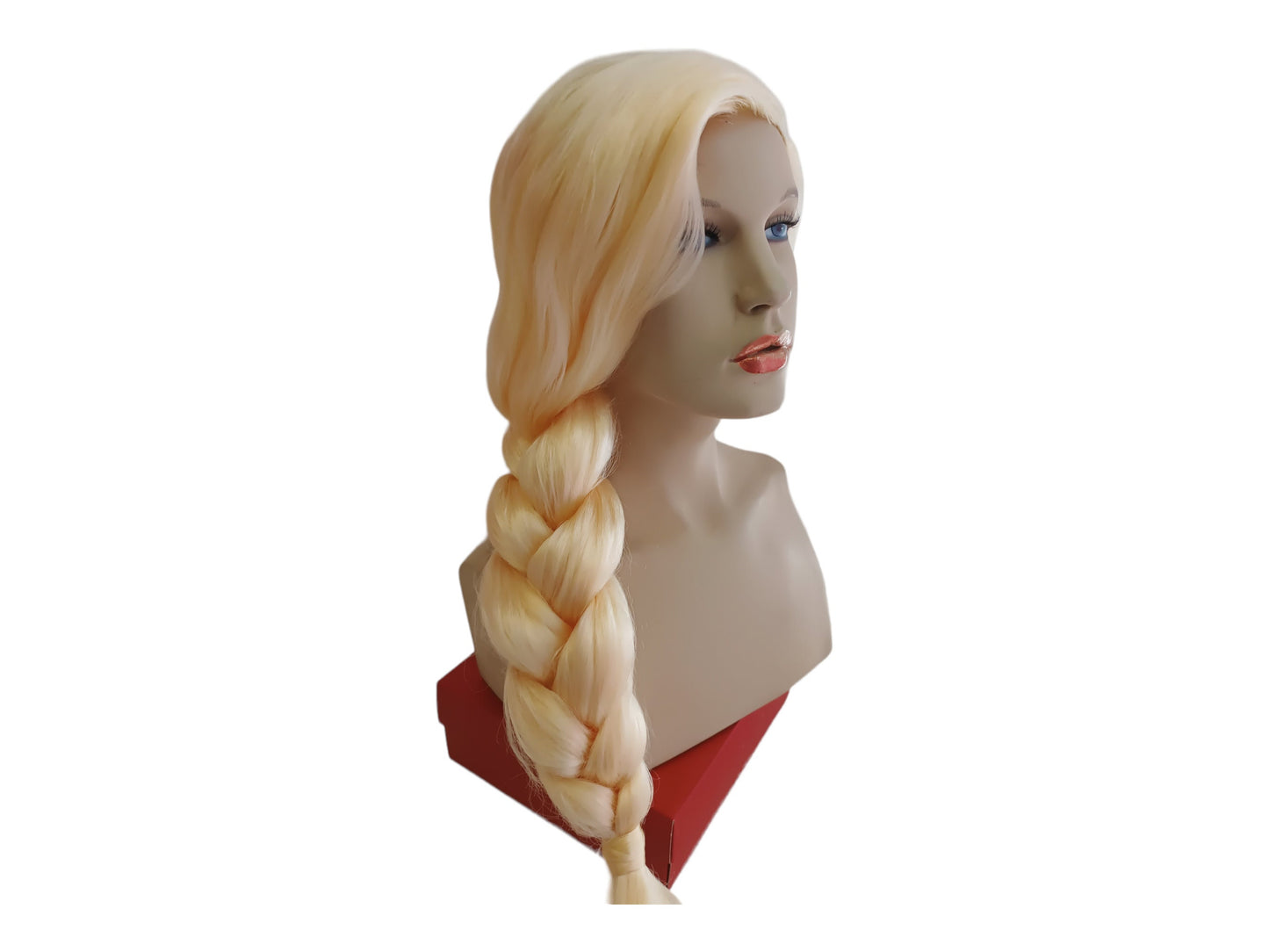 Blond Prinsesse Lang Fletning Cosplay Kostume Paryk