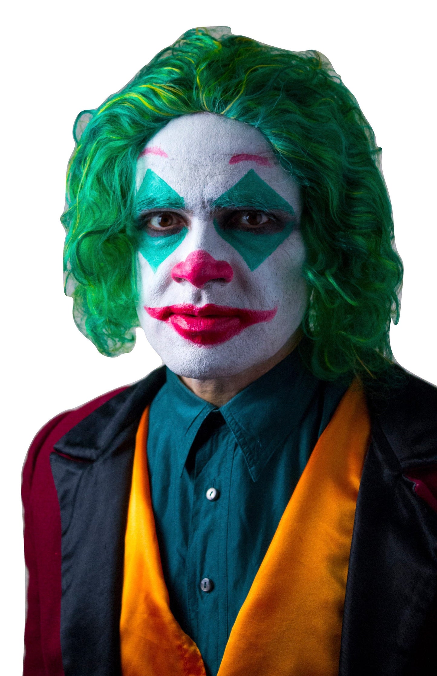 Joker Cosplay Joaquin Phoenix kostume Grøn paryk fra filmen Jokeren