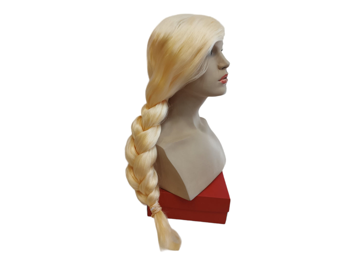 Blond Prinsesse Lang Fletning Cosplay Kostume Paryk