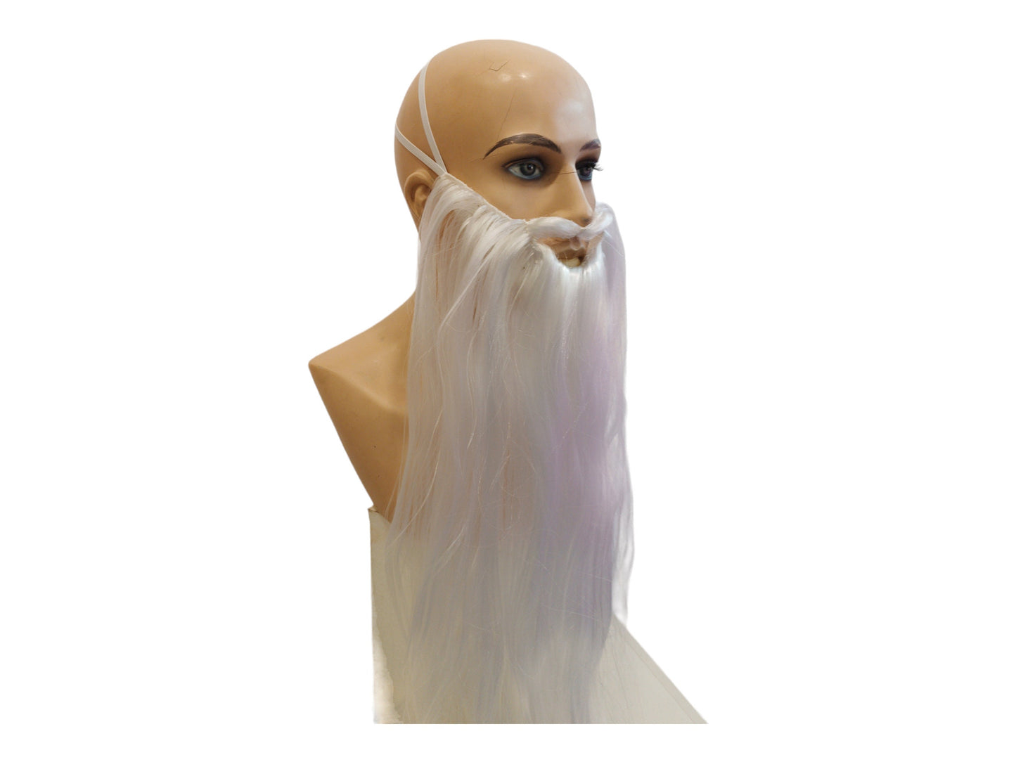 Druid Langt Lige Hvidt Skæg 70 cm eller 27"