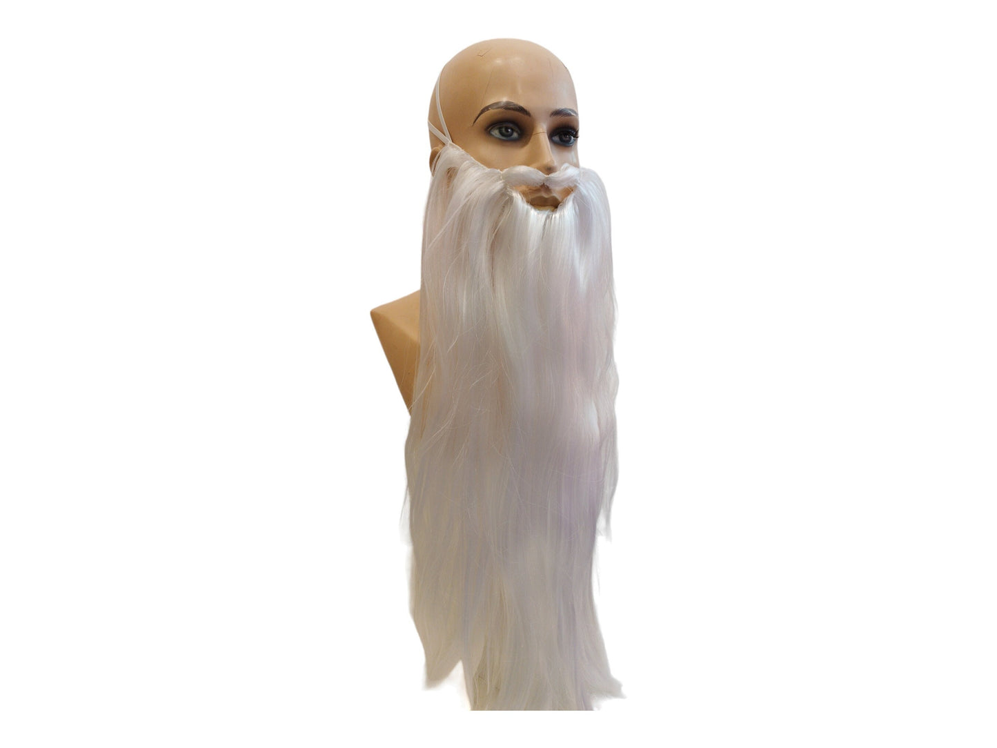Druid Langt Lige Hvidt Skæg 70 cm eller 27"