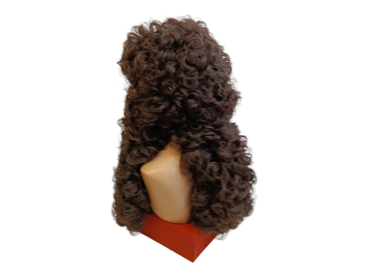 King Luis XIV Dark Brown High Wig Period early 1700 beginning of 18th century