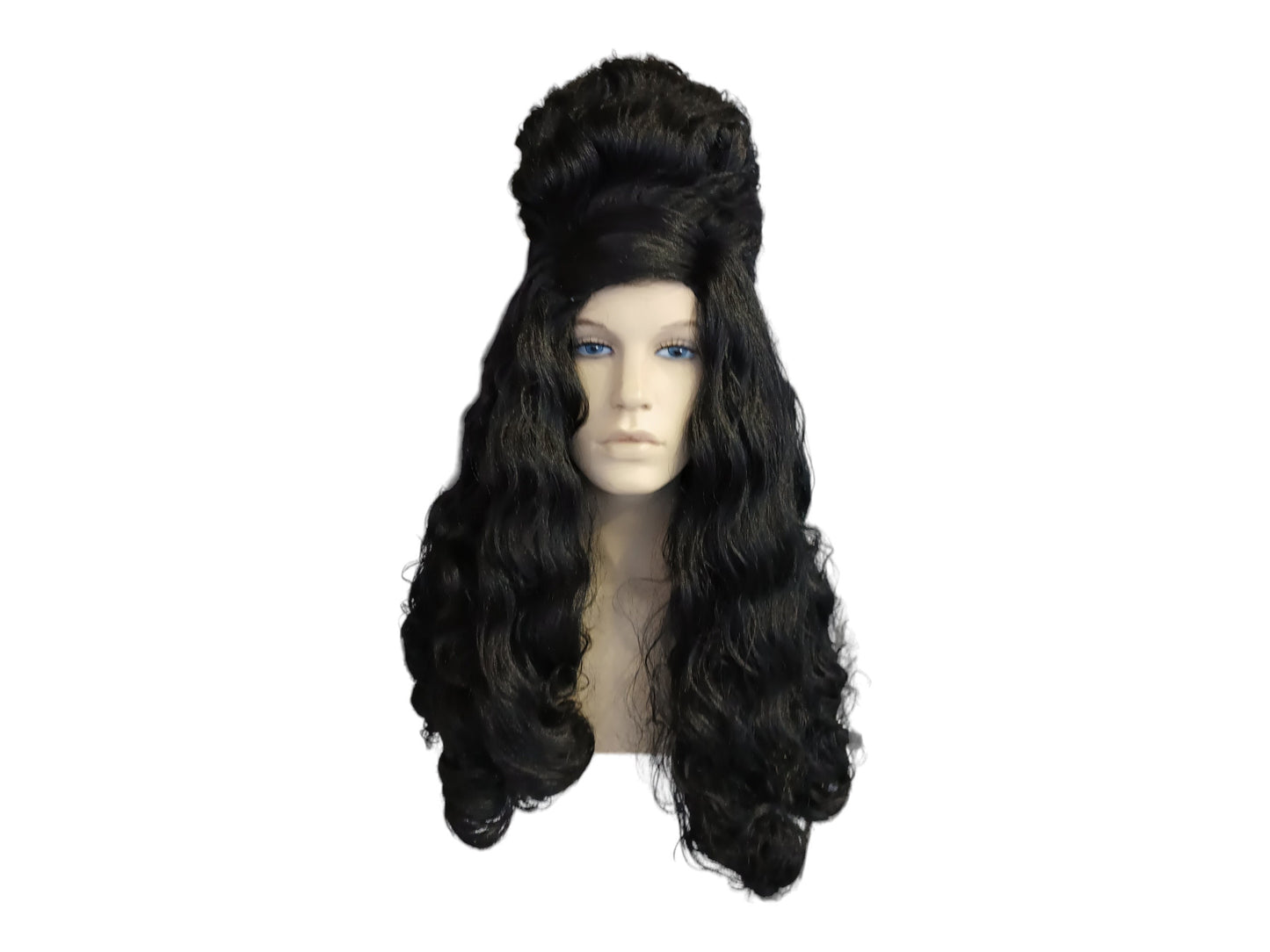 Amy Winehouse Sort Paryk | Stablet Paryk | Cosplay Paryk | Sort Bouffant Paryk