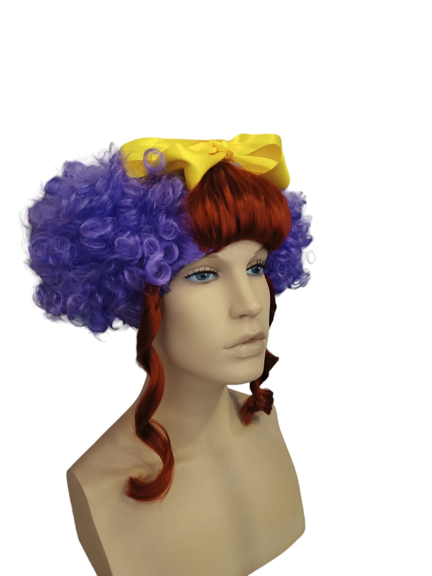 Lavender Whimsy Clown Wig with Silky Auburn Locks
