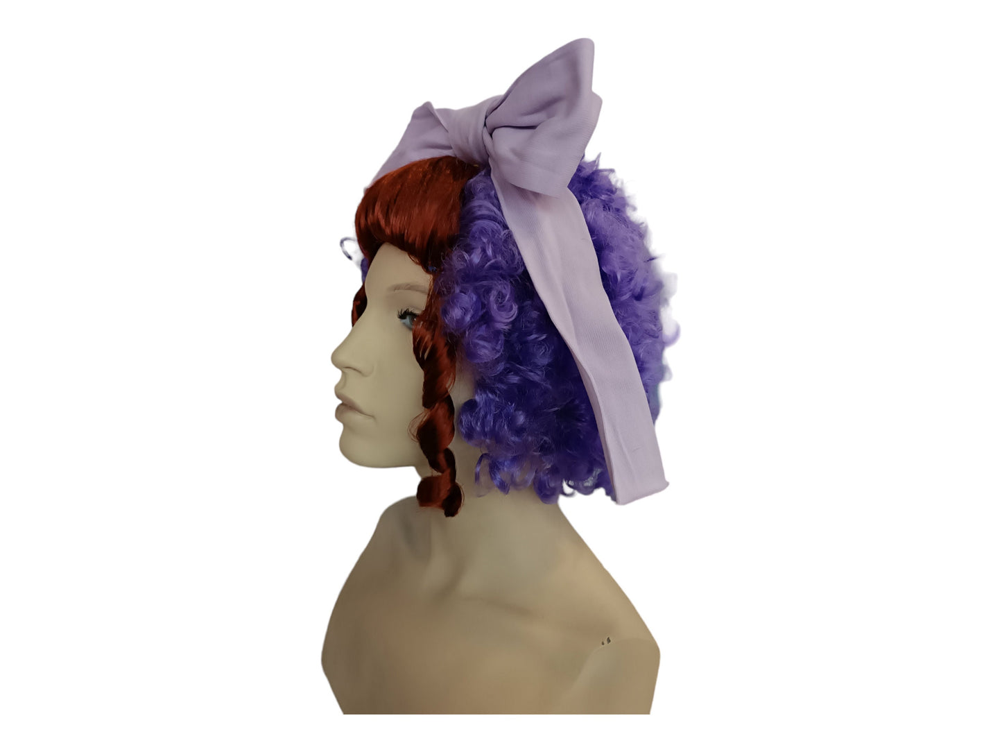 Lavender Whimsy Clown Wig with Silky Auburn Locks
