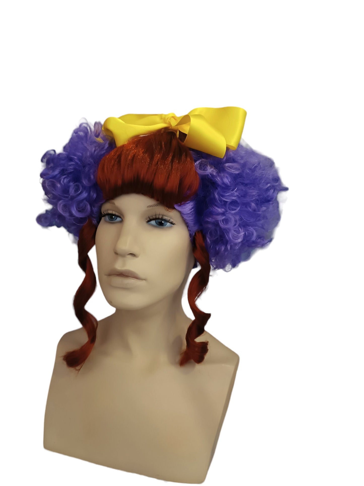 Lavender Whimsy Clown Wig with Silky Auburn Locks