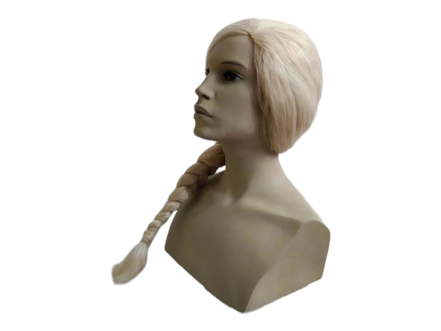 Platinblond Prinsesse Lang Fletning Cosplay Isblond Kostume Paryk