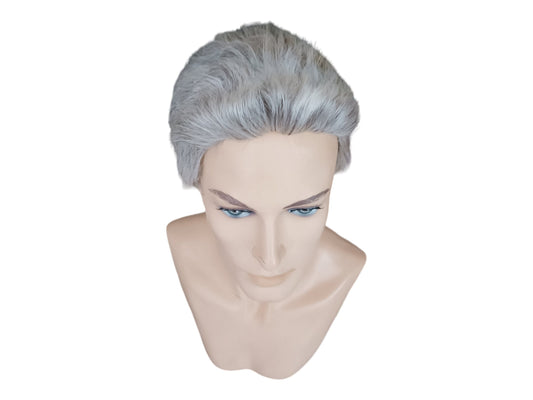 Γκρι Ανδρική Κοντή Περούκα Παρουσιαστή Anchorman με Φυσική Εμφάνιση