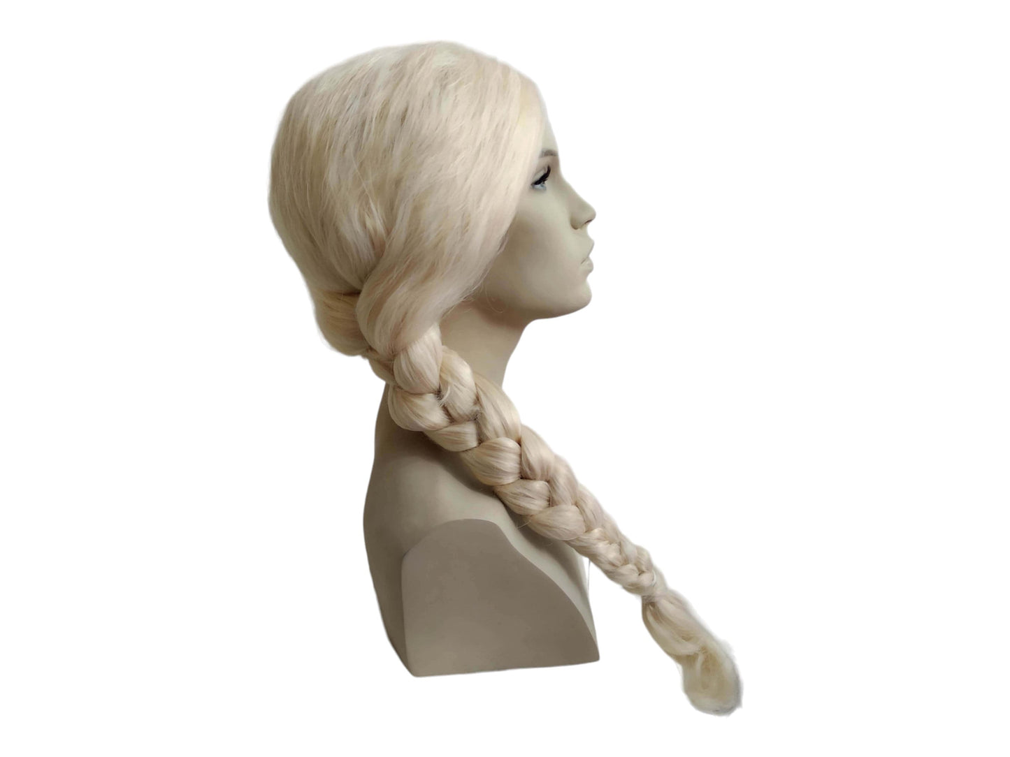 Platinblond Prinsesse Lang Fletning Cosplay Isblond Kostume Paryk
