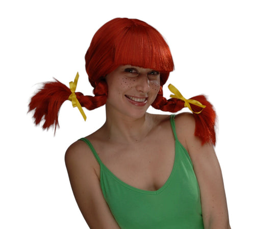 Ginger Orange Wig with two braids costume wig