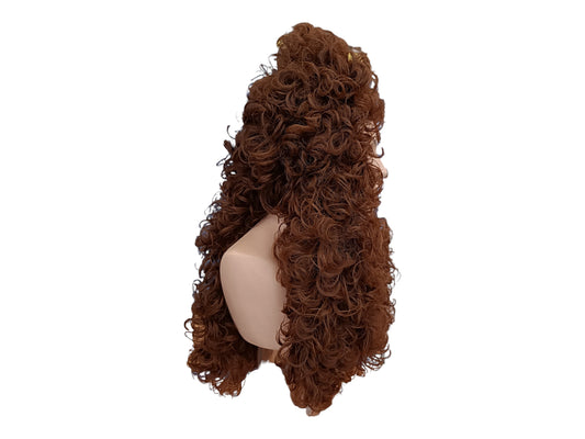King Louis XIV Light Brown High Wig - 1700s 18th Century Extra Length and Volume Wig for Theater and Re-enactment