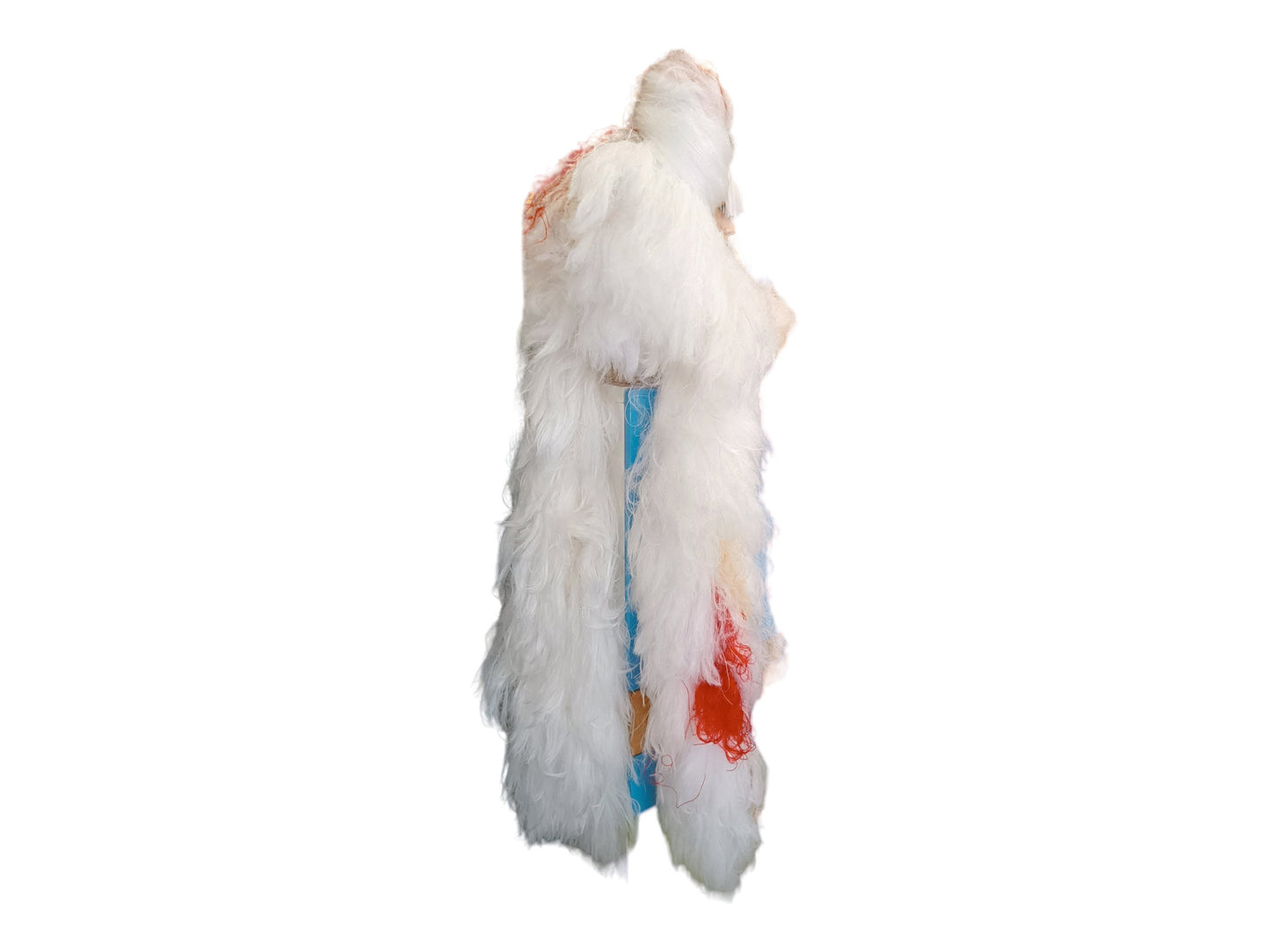 Xandor hvid ekstra lang 64" 160cm Cosplay Tekstureret paryk med striber