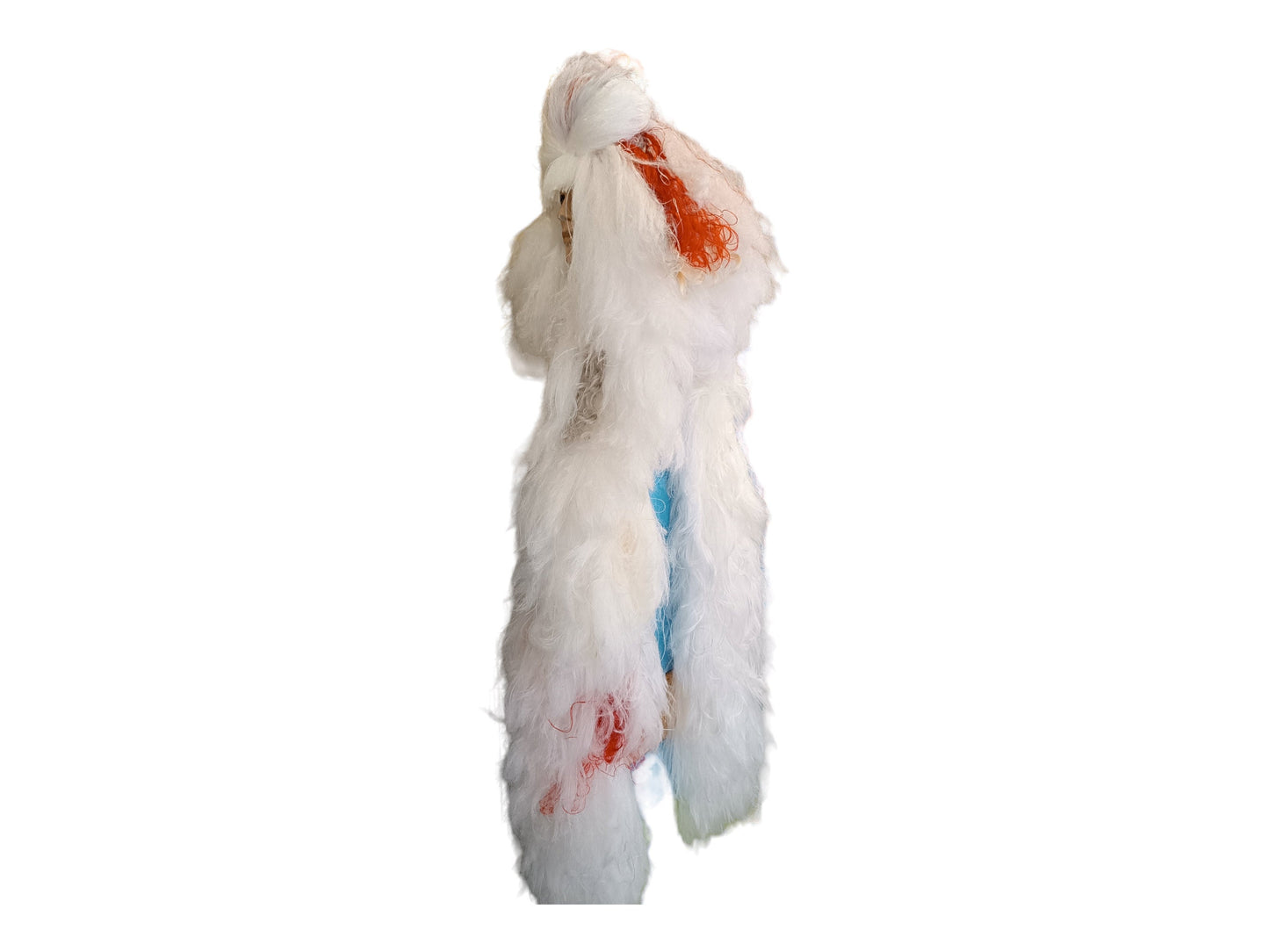 Xandor hvid ekstra lang 64" 160cm Cosplay Tekstureret paryk med striber