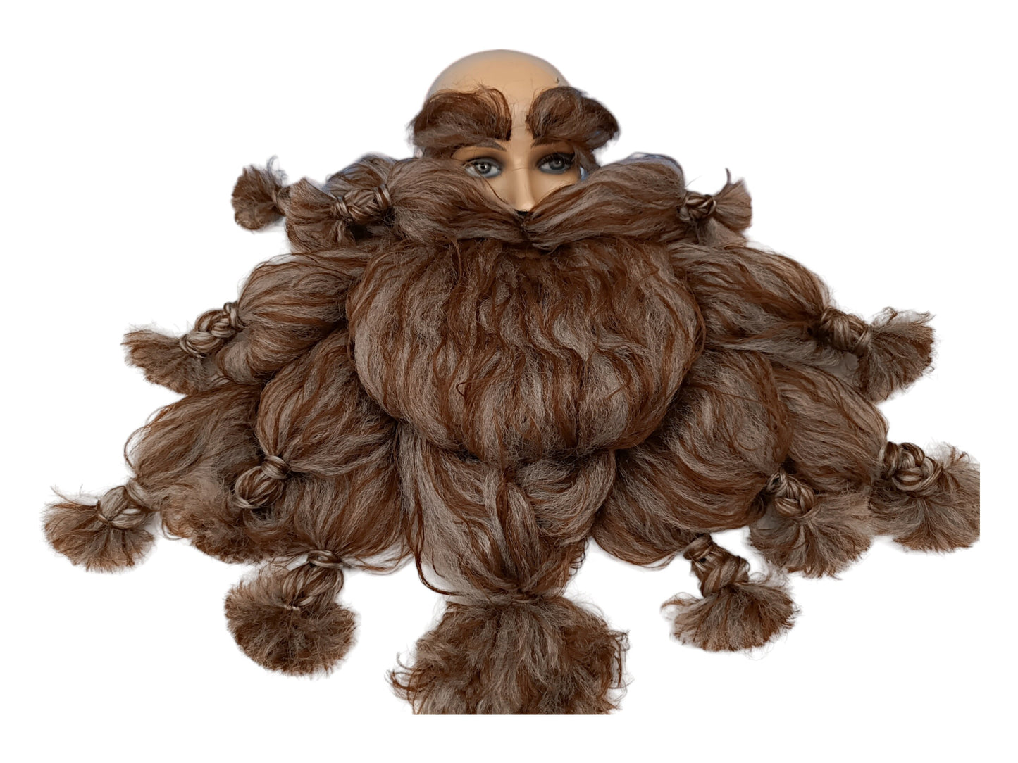 Stojk legendarisk paryk og skæg og øjenbryn kostume cosplay sæt