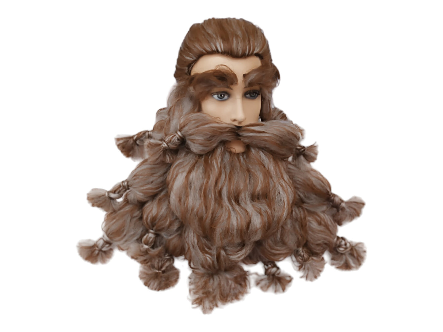 Stojk legendarisk paryk og skæg og øjenbryn kostume cosplay sæt