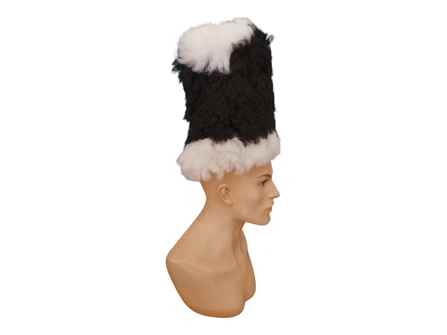 High Perfect Balanced Tight Fitting Black and White Wig for Carnival, Halloween, Team Fans, and Sports Events