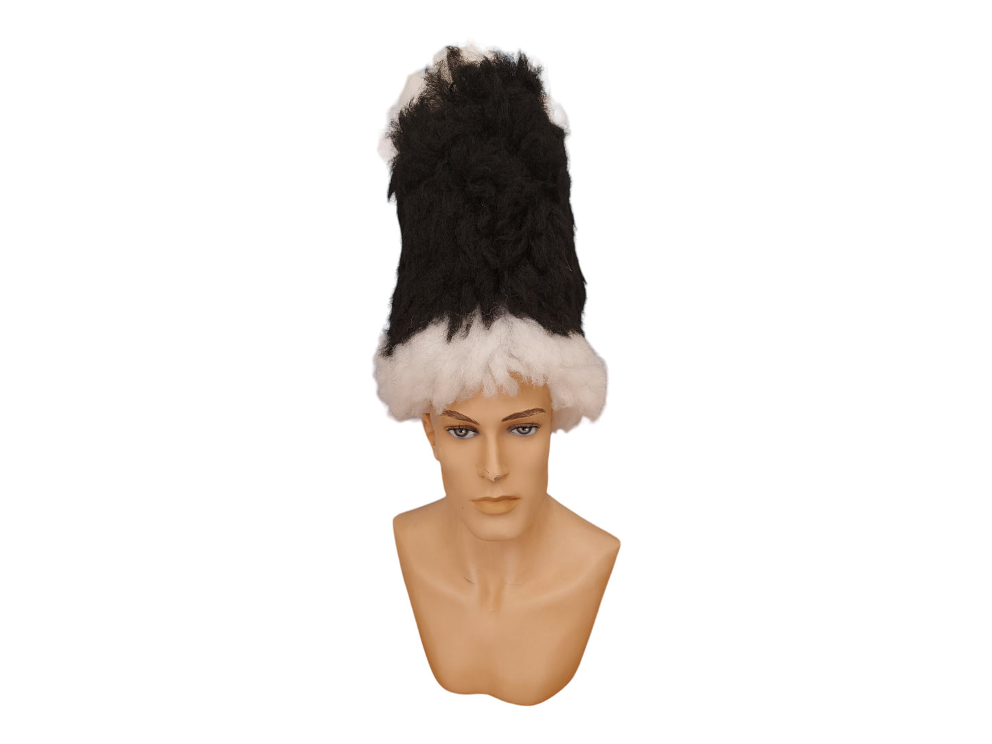 High Perfect Balanced Tight Fitting Black and White Wig for Carnival, Halloween, Team Fans, and Sports Events