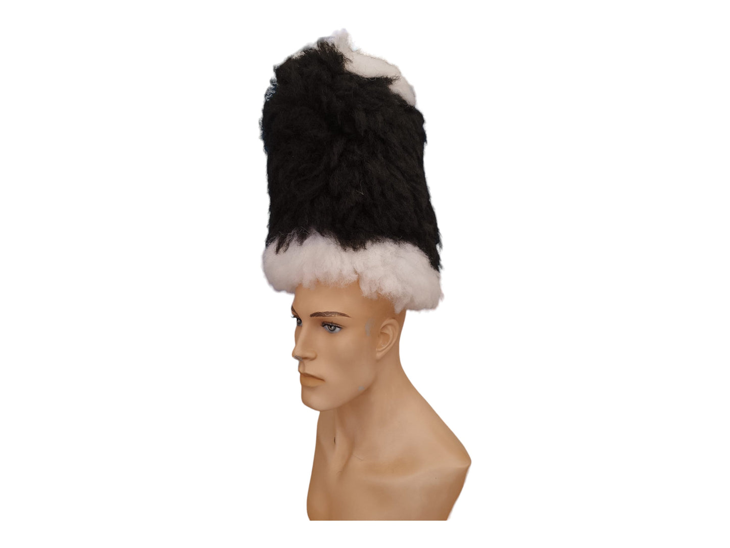 High Perfect Balanced Tight Fitting Black and White Wig for Carnival, Halloween, Team Fans, and Sports Events