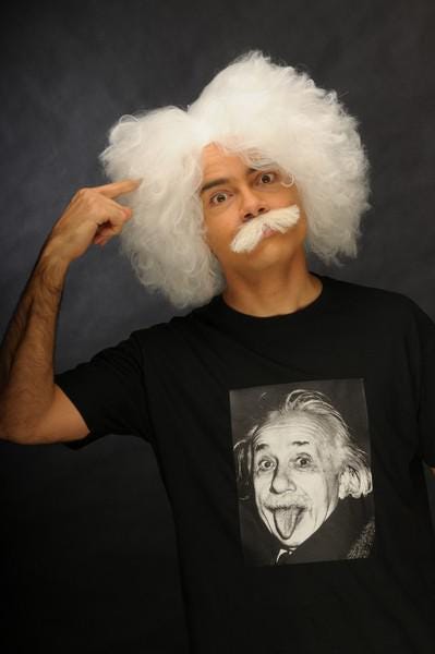 Einstein's White Texturized cosplay costume wig set bushy handmade on lace moustache