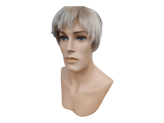 Γκρι Ανδρική Κοντή Περούκα Zack με Φυσική Εμφάνιση