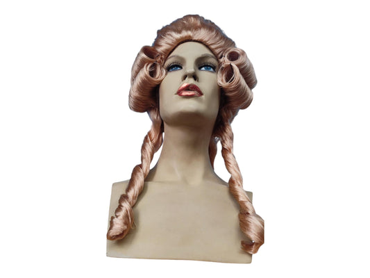 Marie Antoinette-Dirty Blonde Rococo Wig with Elegant Curls and Braids – Customizable for Theatrical and Historical Costumes
